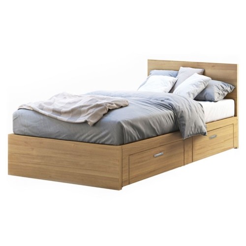 Giường ngủ gỗ công nghiệp MDF 1m4x2m - Có 2 ngăn kéo nhỏ